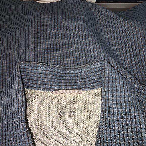 Columbia Men's Navy Checkered Long Sleeve Button Down Mens Size Med M181 - Picture 7 of 10